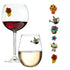floral wine charms