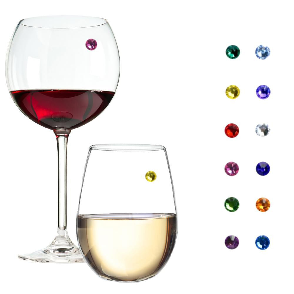 Swarovski crystal wine charms set 12