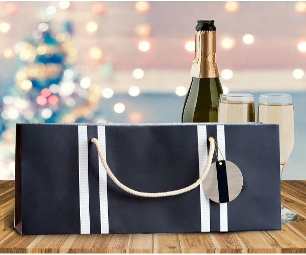 Navy Wine Gift Bags