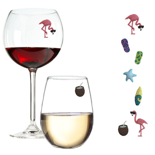 beach magnetic wine glass charms