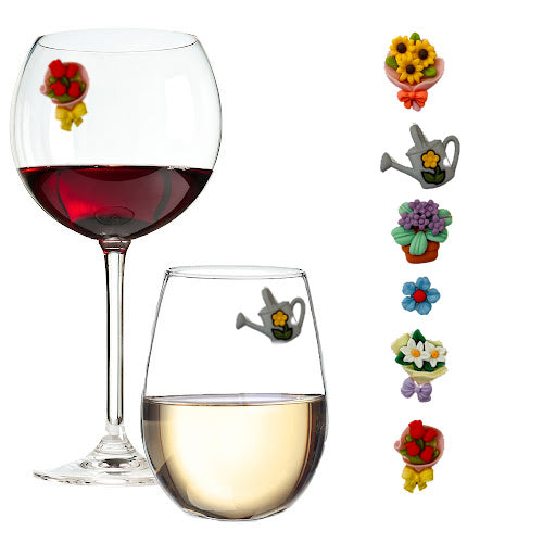 flower wine charms