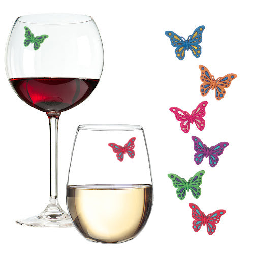 butterfly wine charms