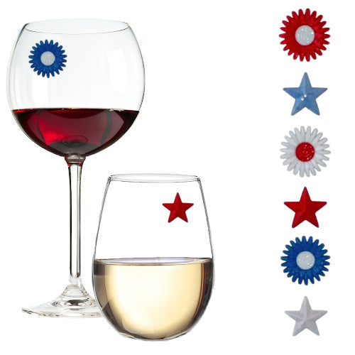 4th of July Summer Magnetic Wine Glass Charms