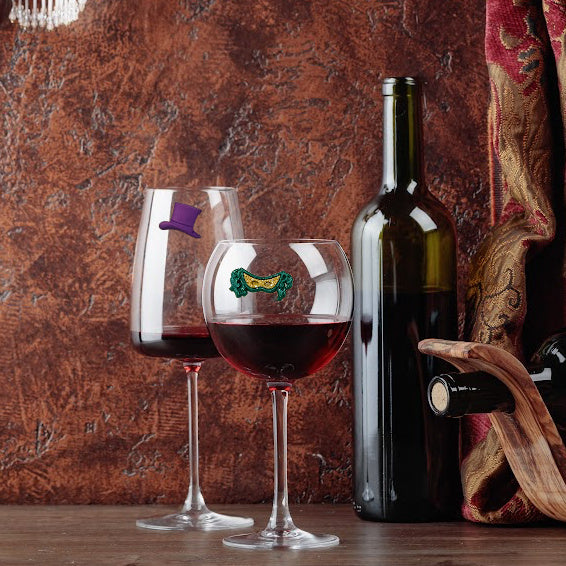 mardi gras magnetic wine charms