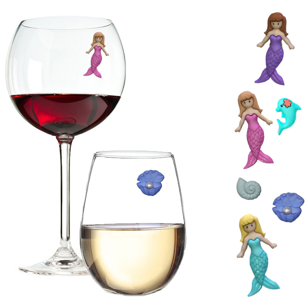 mermaid wine charms