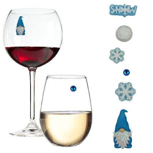 snow gnome magnetic wine charms