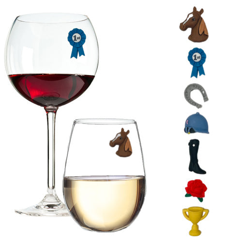horse racing wine charms 