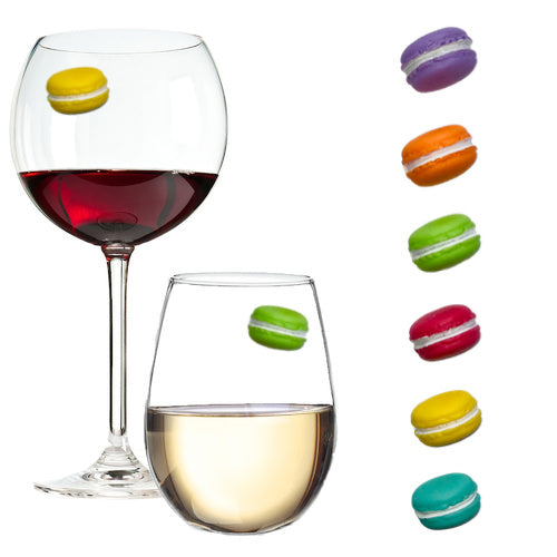 macaron wine glass charm