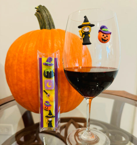 Halloween Witch Wine Glass Charms