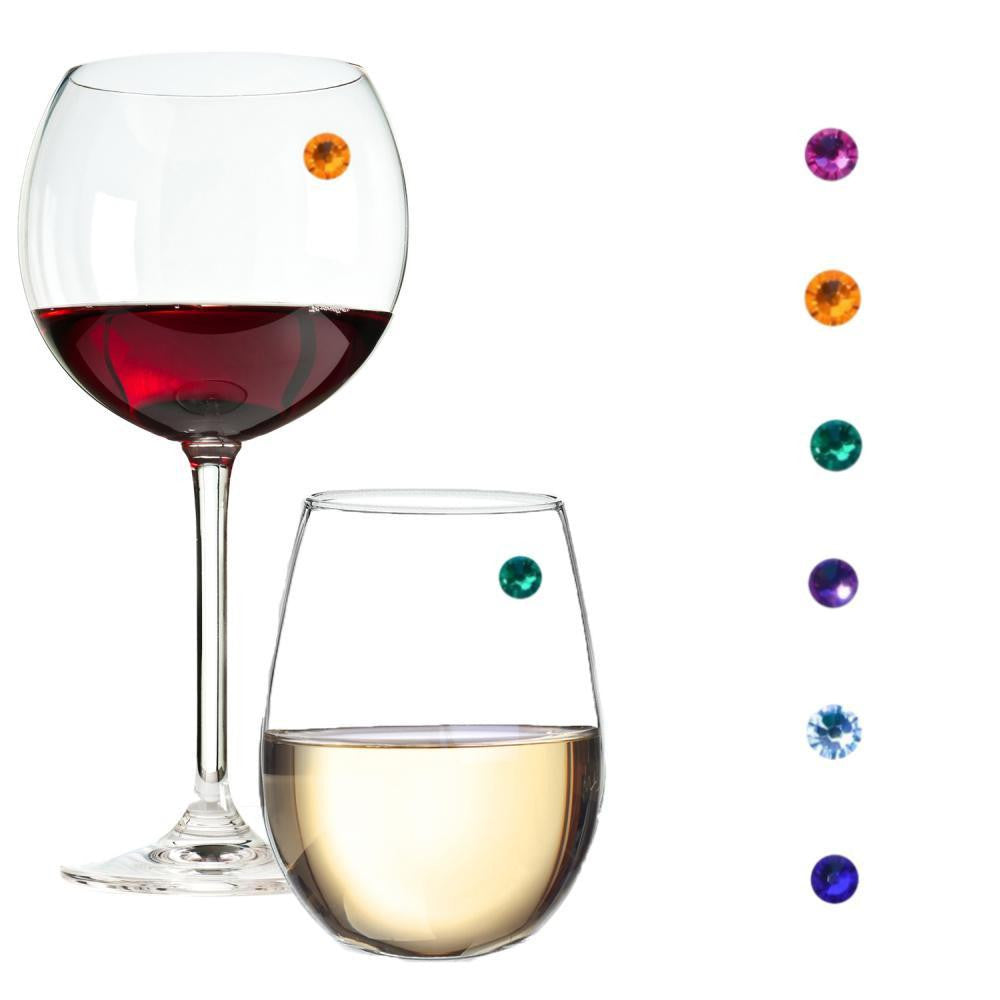 Swarovski crystal wine charms