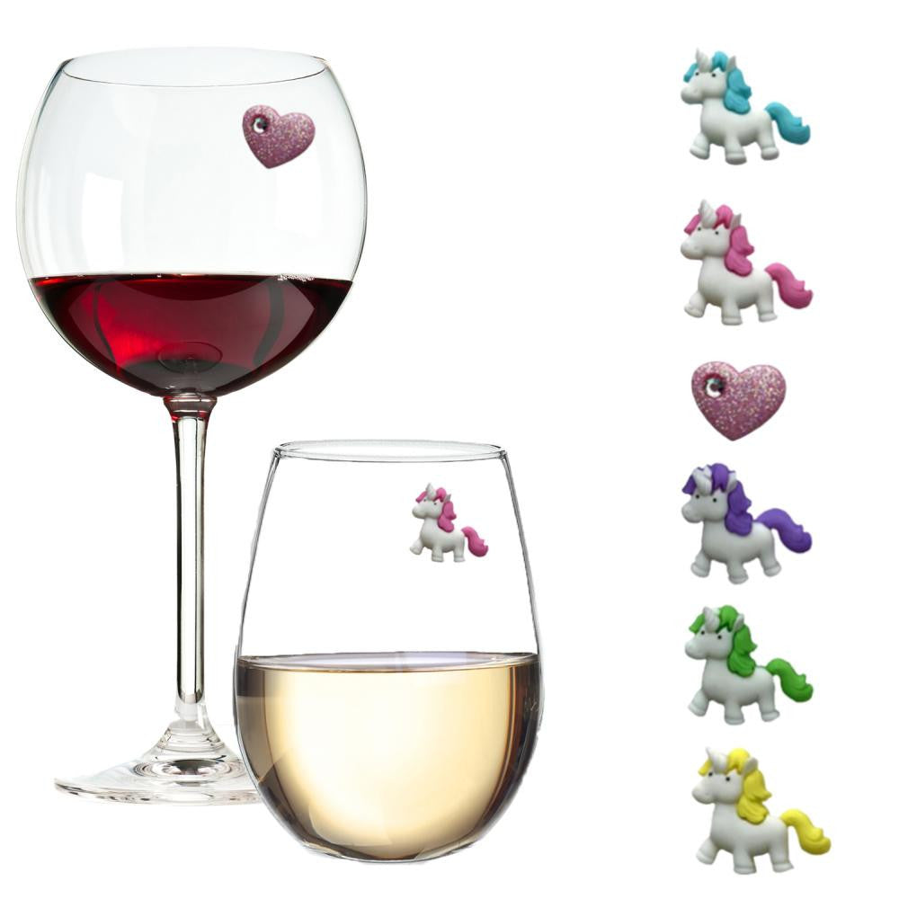 unicorn wine glasses charms