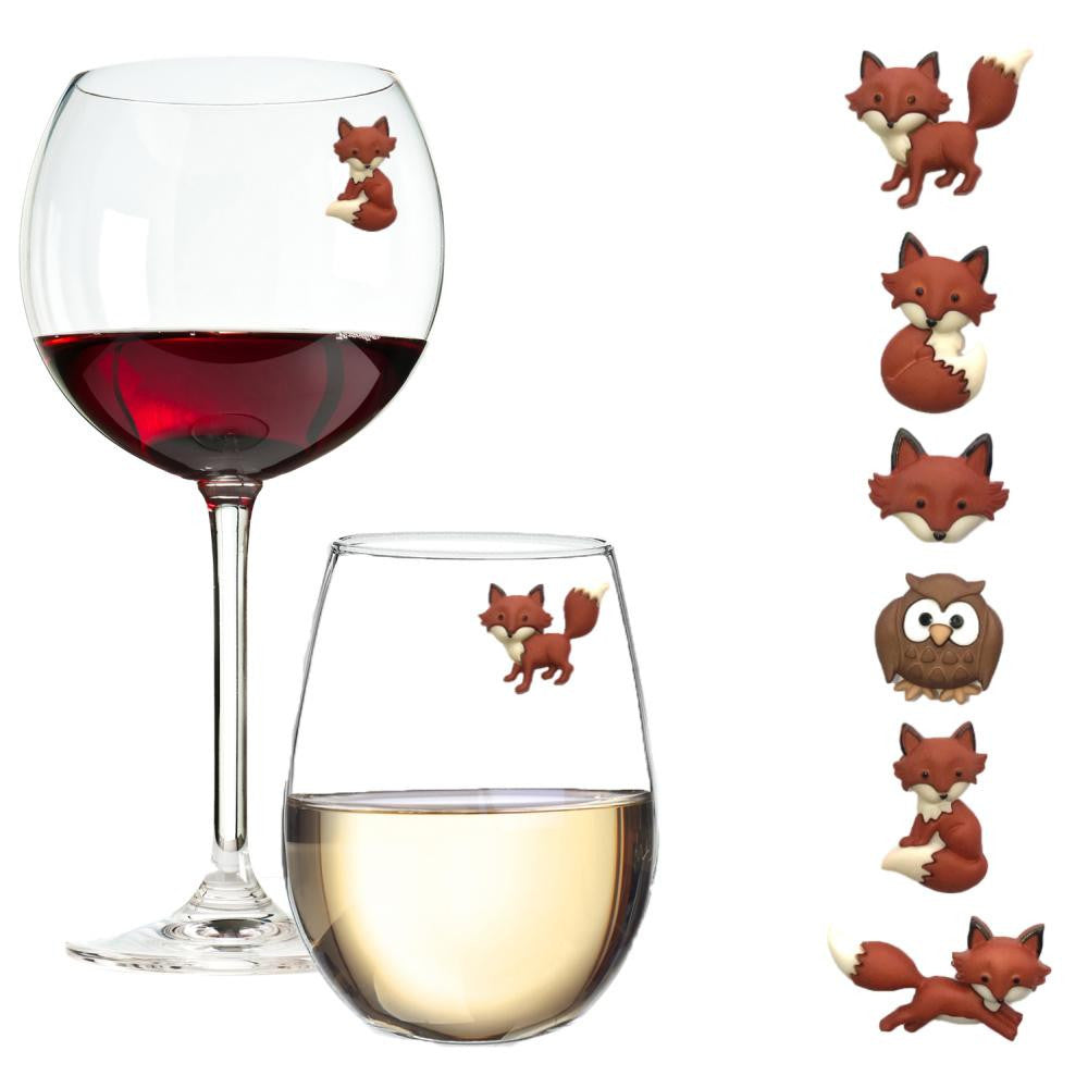 fox lovers wine charms
