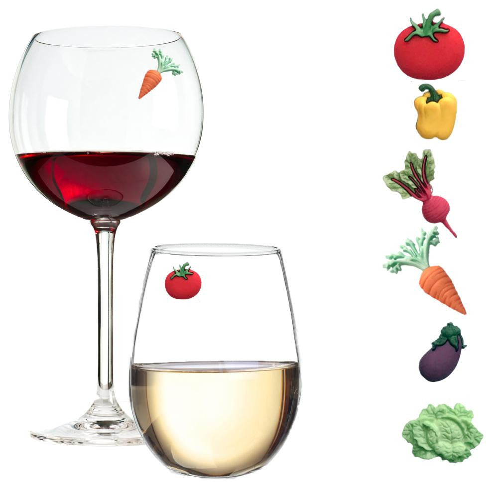 Garden Veggie Magnetic Wine Charms