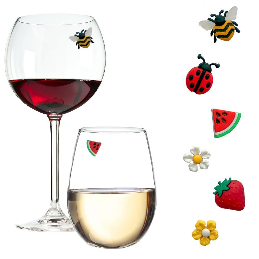 summer bee strawberry flower wine charms