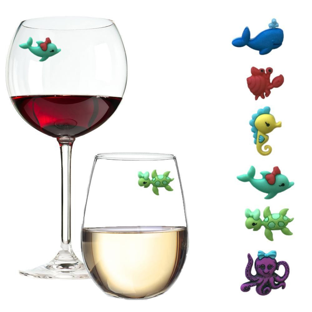 beach ocean wine glass charms