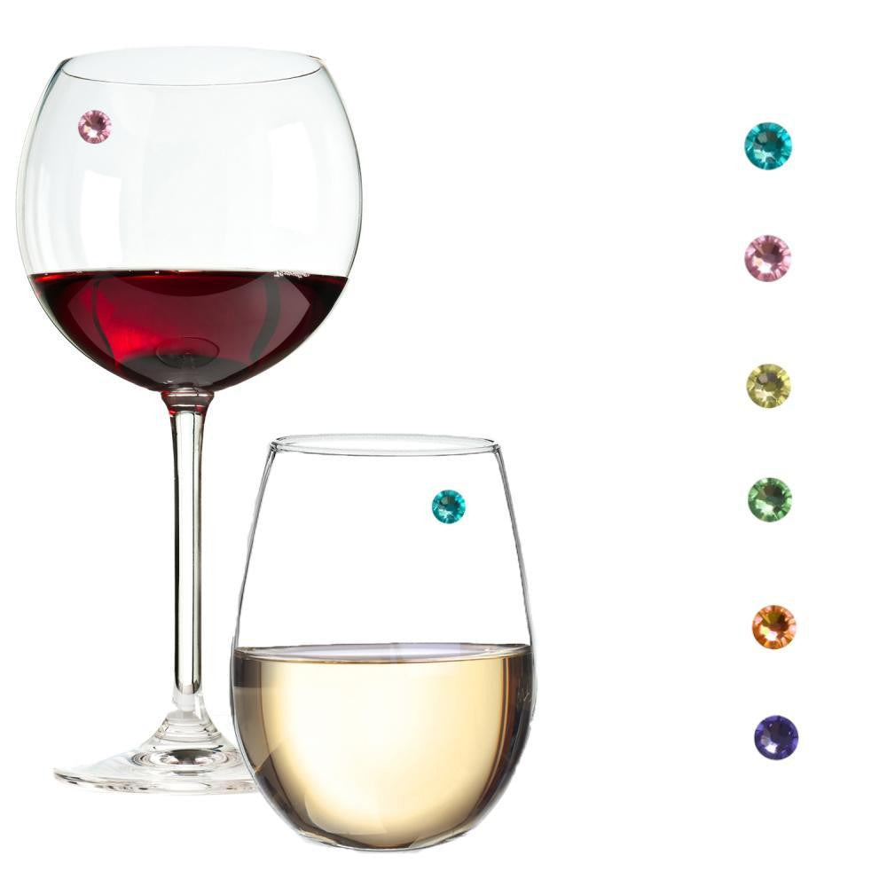 Swarovski crystal wine charms pastel