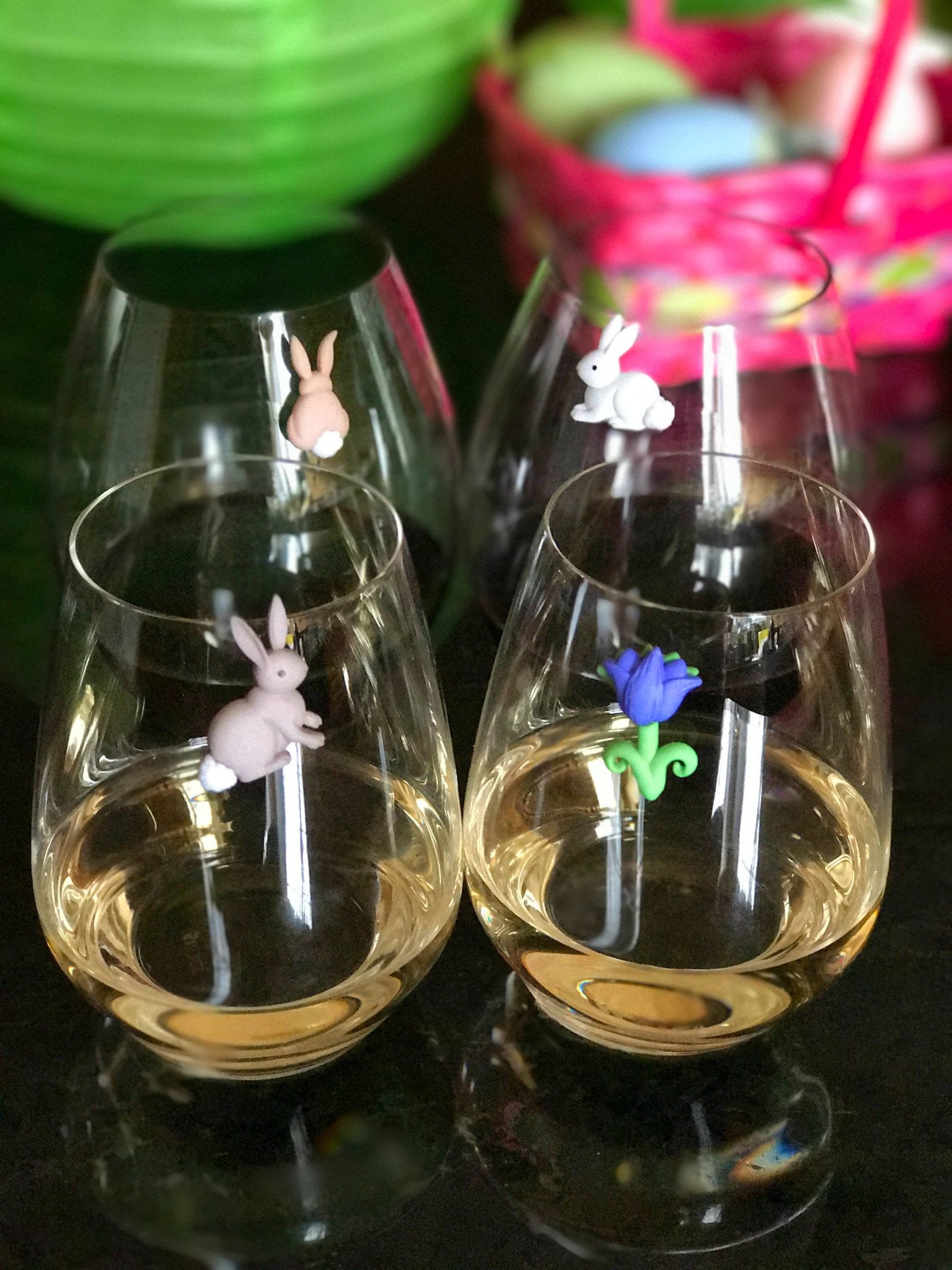 wine glass charms Easter Spring