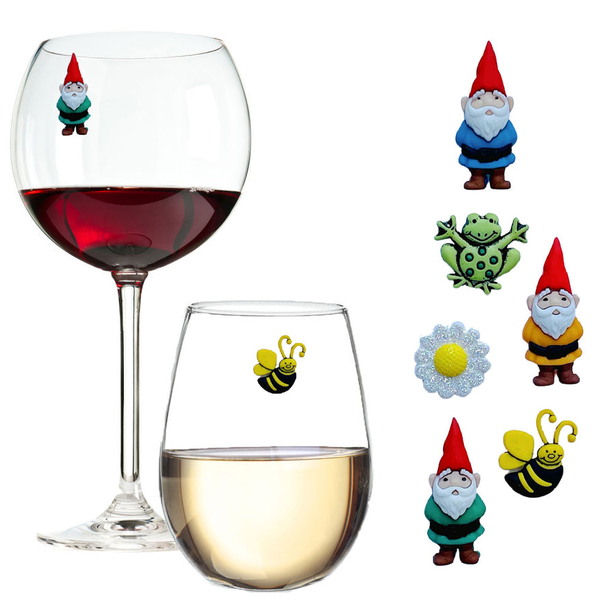 Garden Gnomes Gnome and Friends Wine Glass Charms