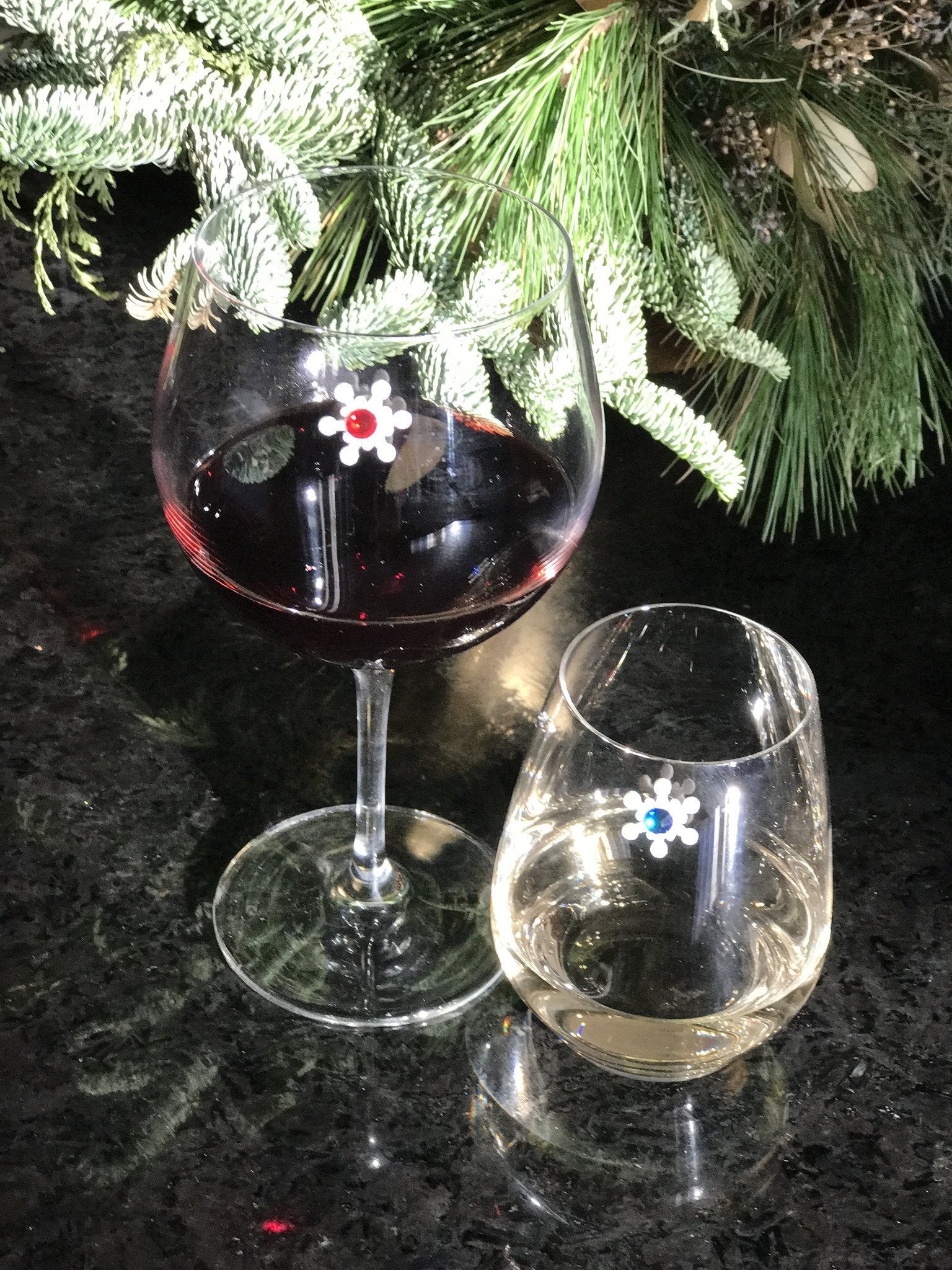 Christmas wine charms stemless magnetic 