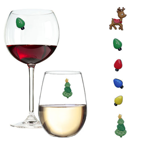 Jingle Bulbs Christmas Magnetic Wine Charms