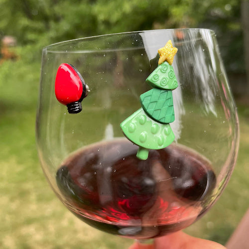 Jingle Bulbs Christmas Magnetic Wine Charms