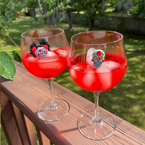 Spirit Animal Sugar Skull Day of the Dead Magnetic Wine Charms