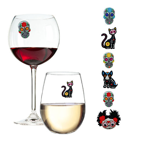 Spirit Animal Sugar Skull Day of the Dead Magnetic Wine Charms