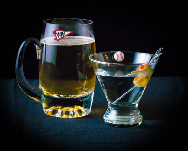 baseball wine glass charms