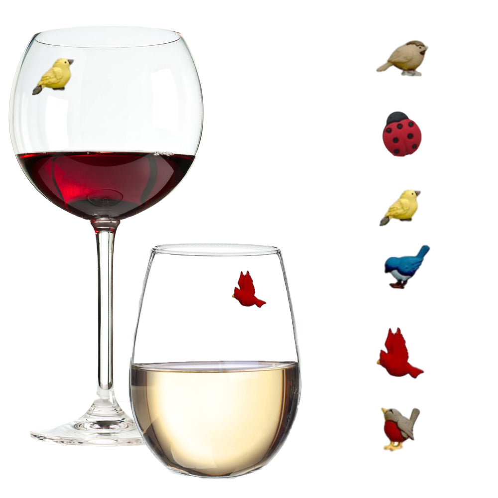 Bird Stemless Glass Wine Charms