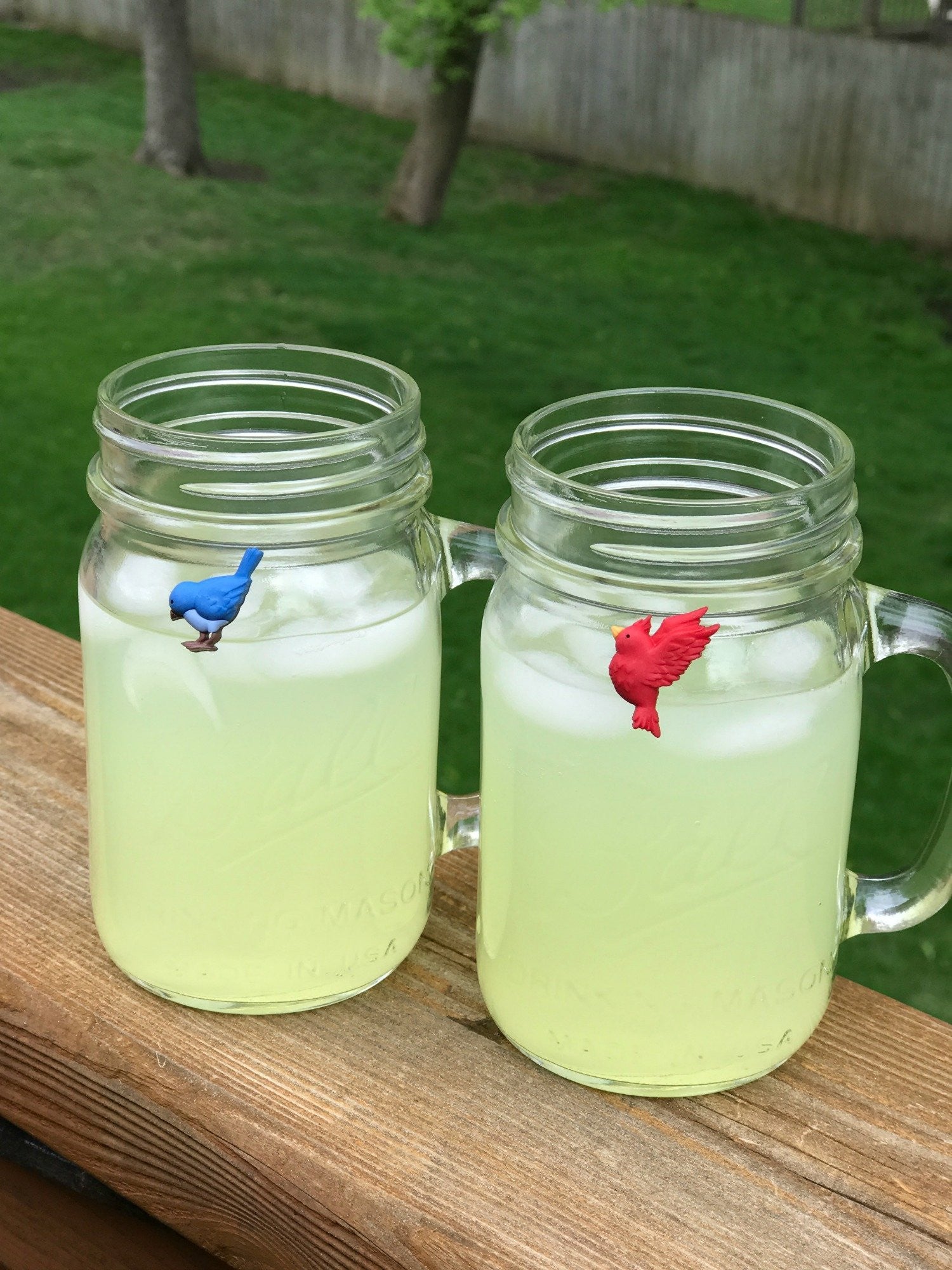 bird wine charms