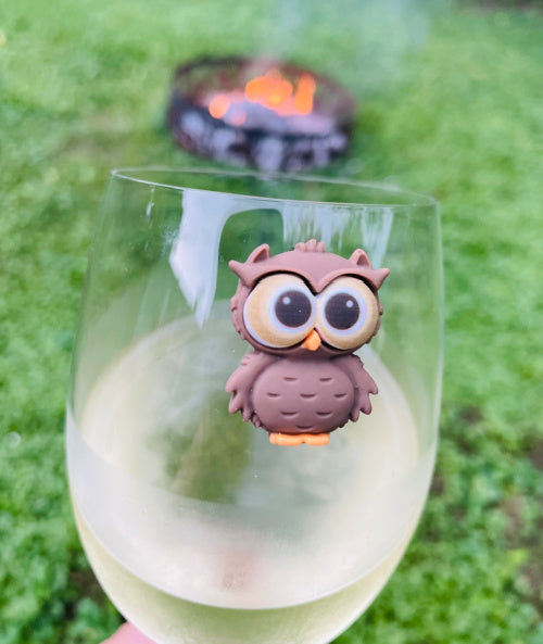 Owl Halloween wine glass charms