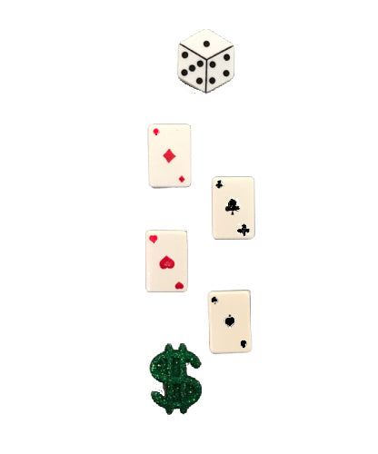 poker wine glass charms