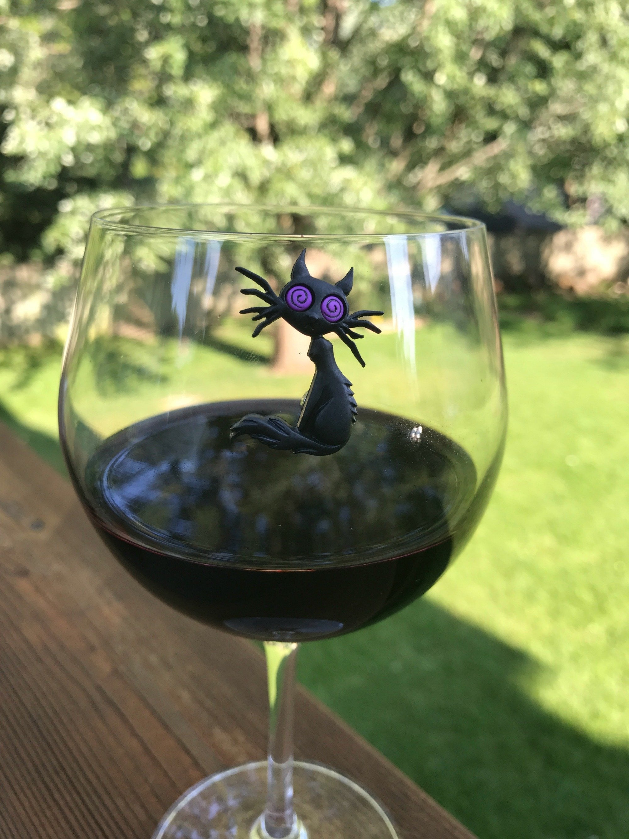 cat wine charms halloween magnetic