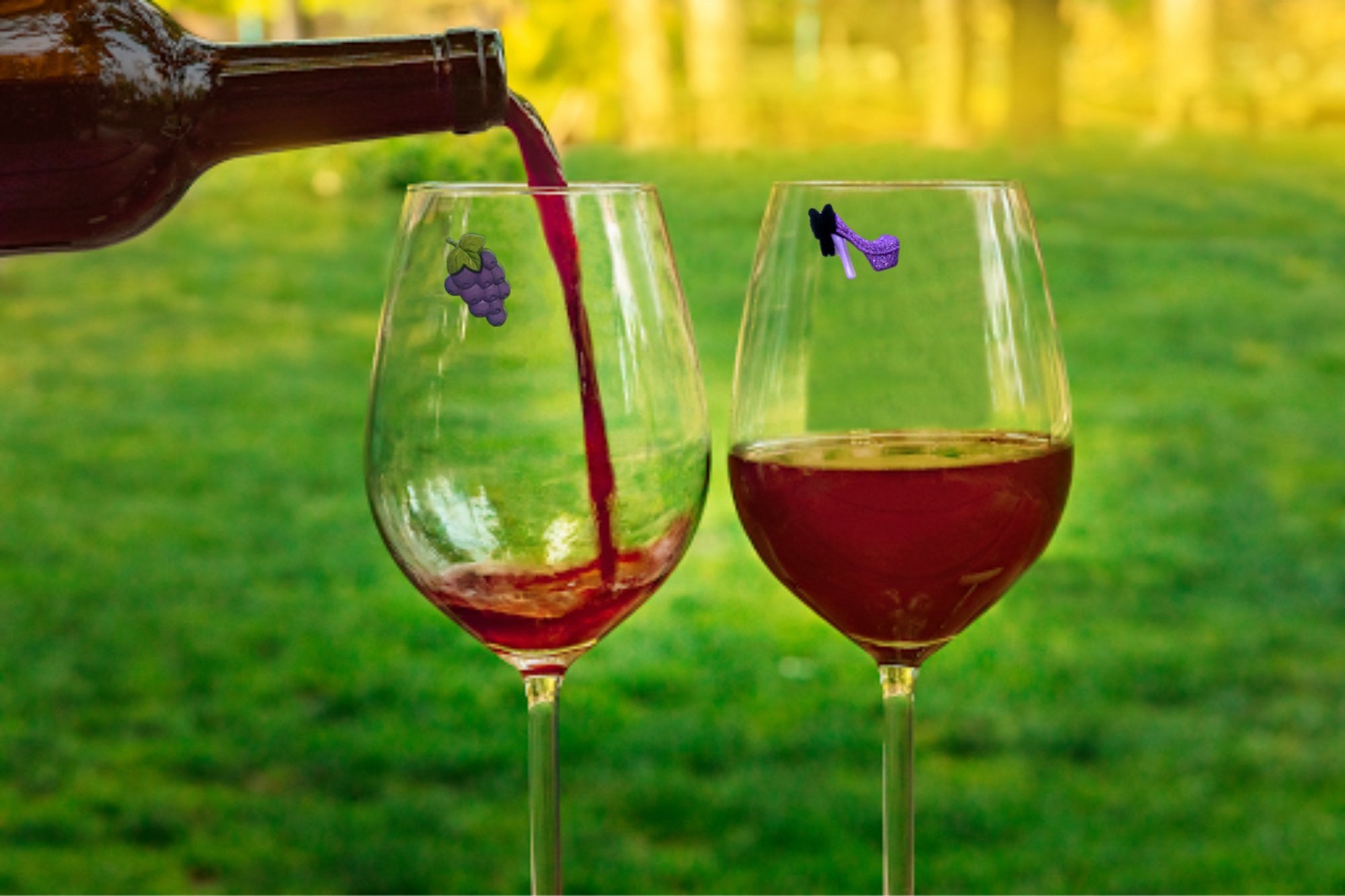 guys gals wine charms 
