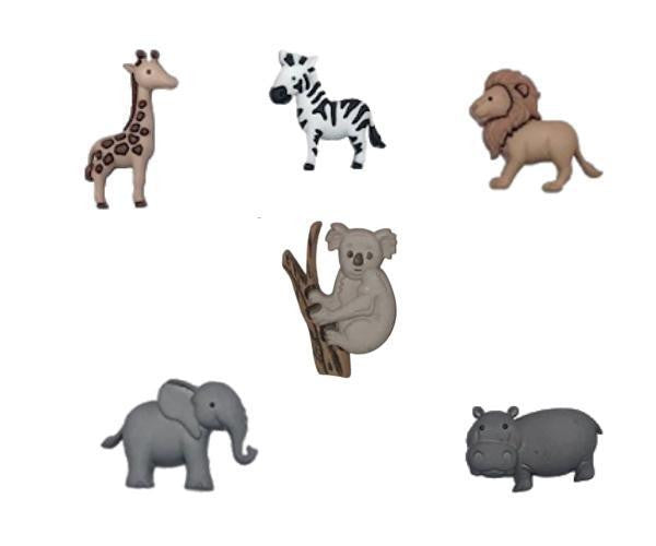 elephant zebra giraffe wine glass charms