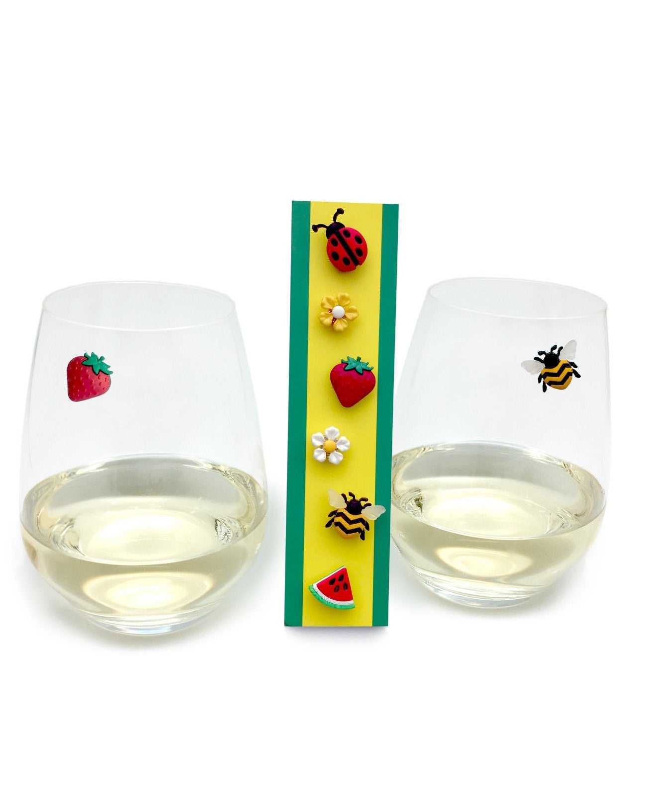wine glass charms stemless magnetic