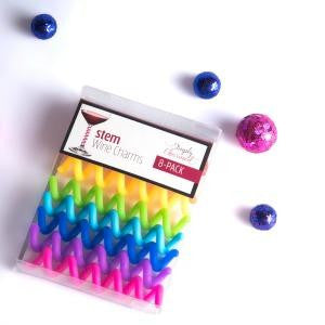 Swirl Wine Charms - Set of 8 Colorful Silicone Stem Markers