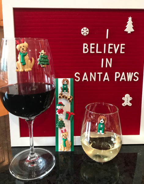 Christmas wine charms
