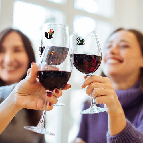 black cat wine charms