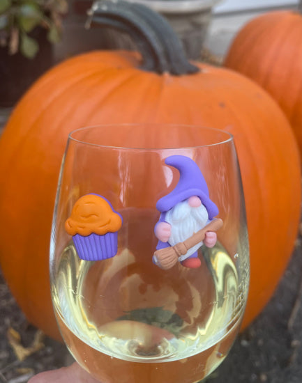 Halloween Gnomes Magnetic Wine Glass Charms