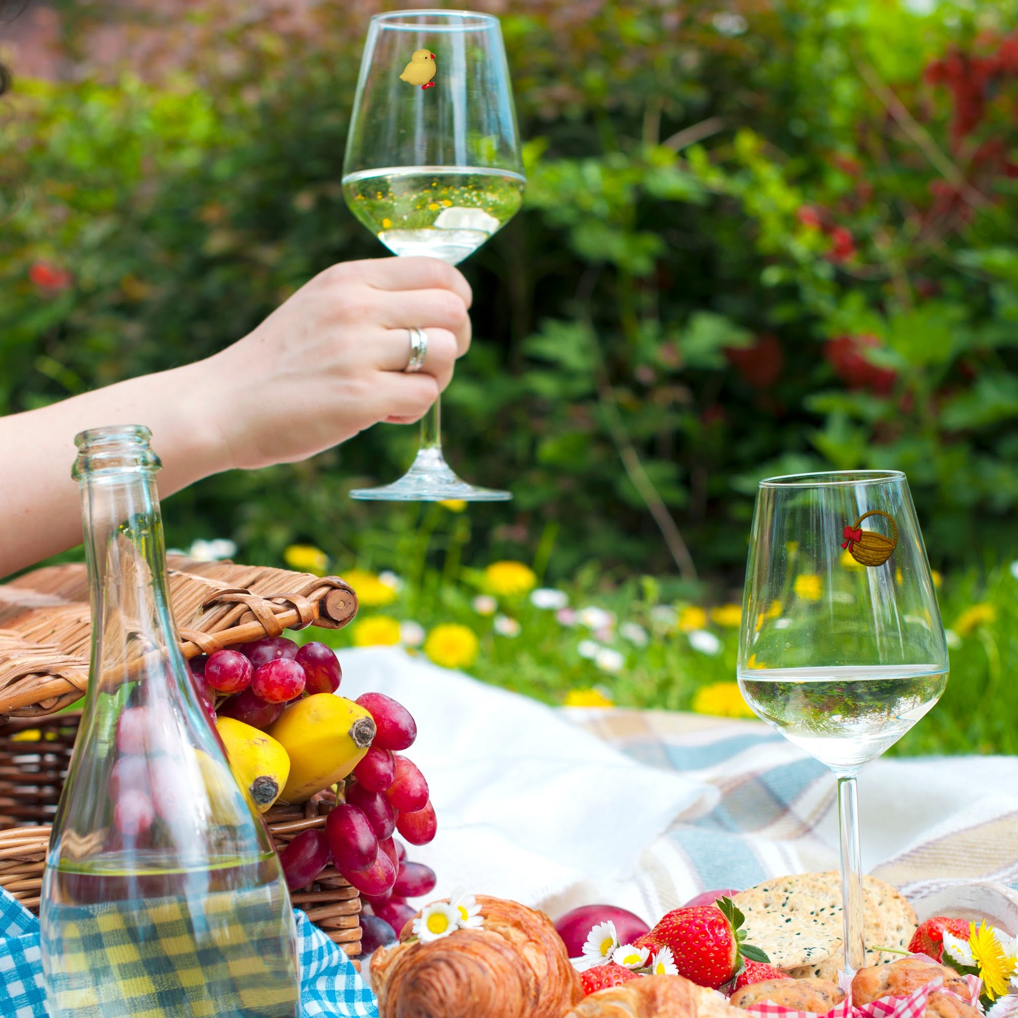 Easter spring wine charms