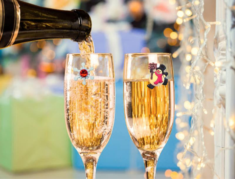 Snowmen and Snowflake Wine Charm Bundle