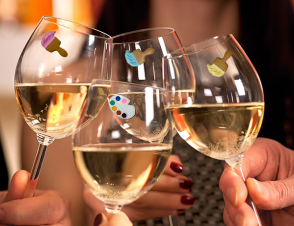 artist wine glass charms