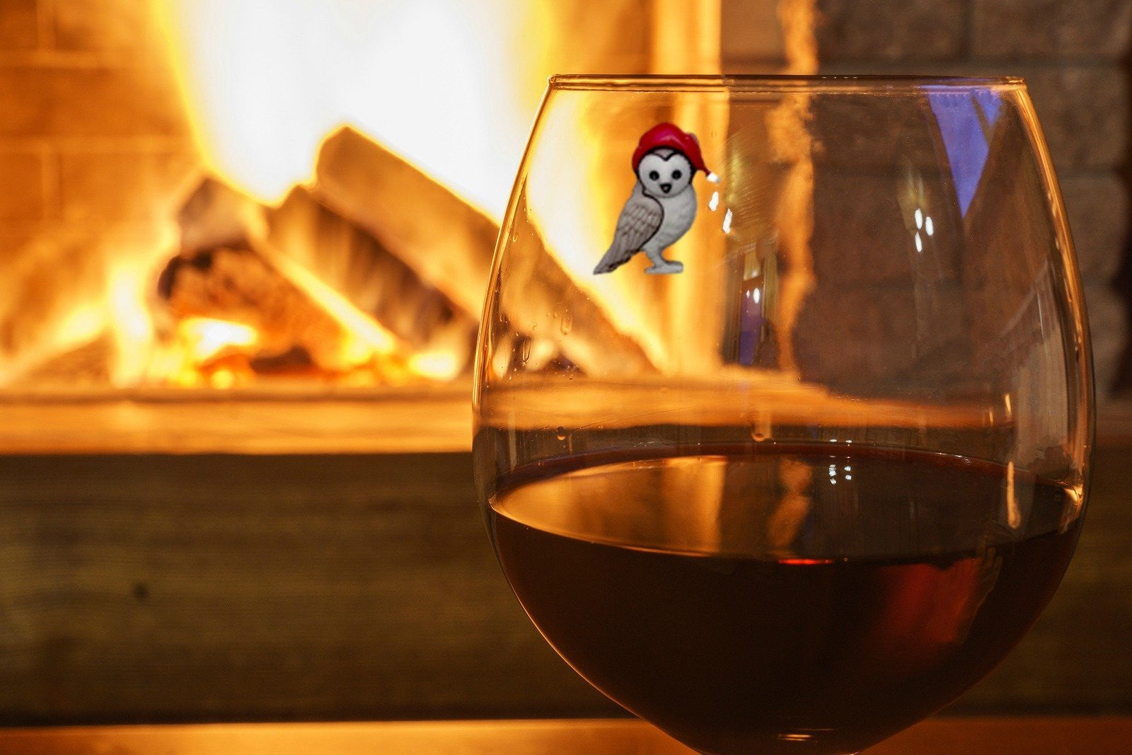 winter wine charms owl glass markers