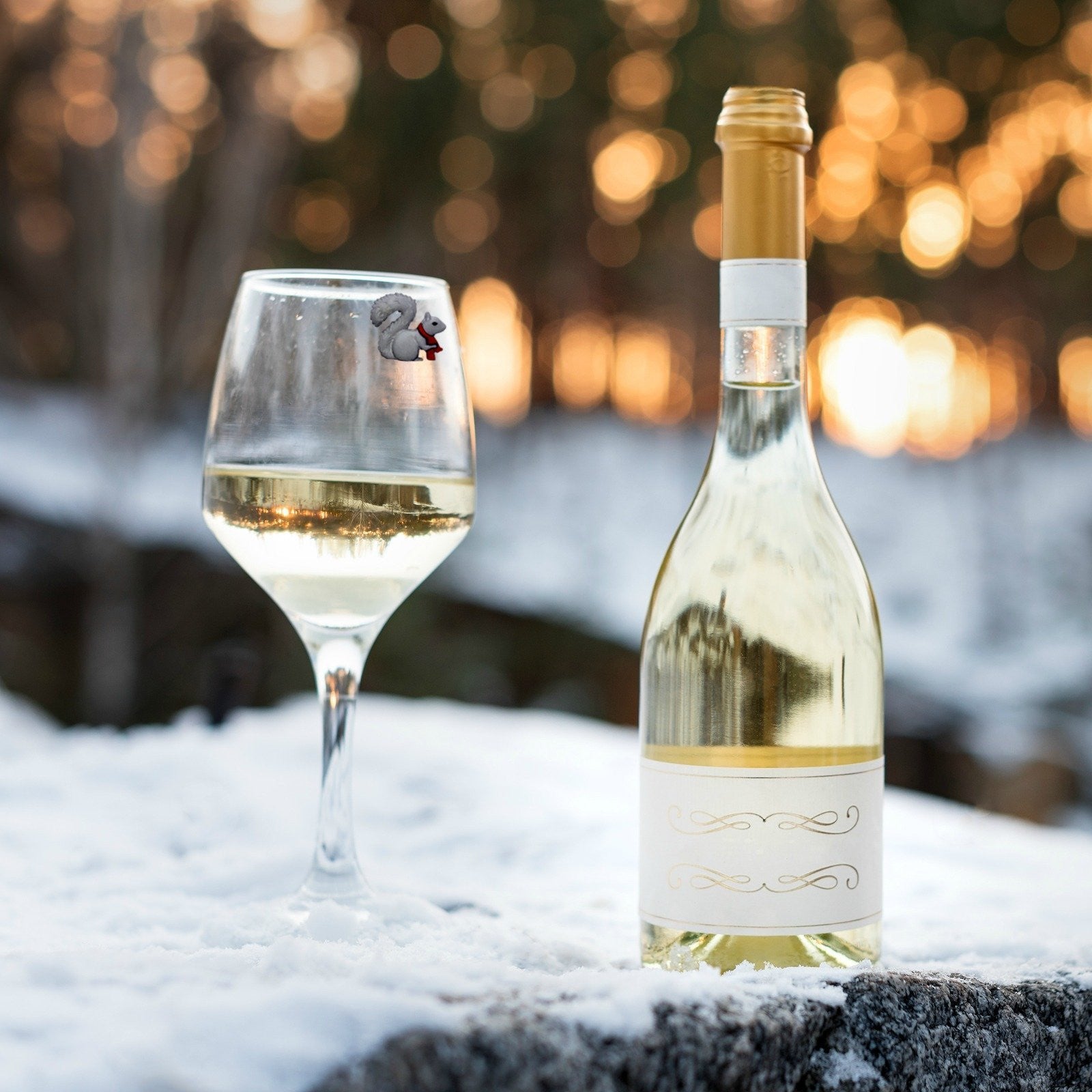 winter wine charms animals glass markers
